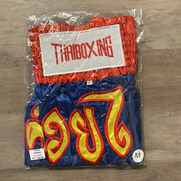 Muay Thai Boxing Shorts NWT L - BLUE & RED - Picture 4 of 5